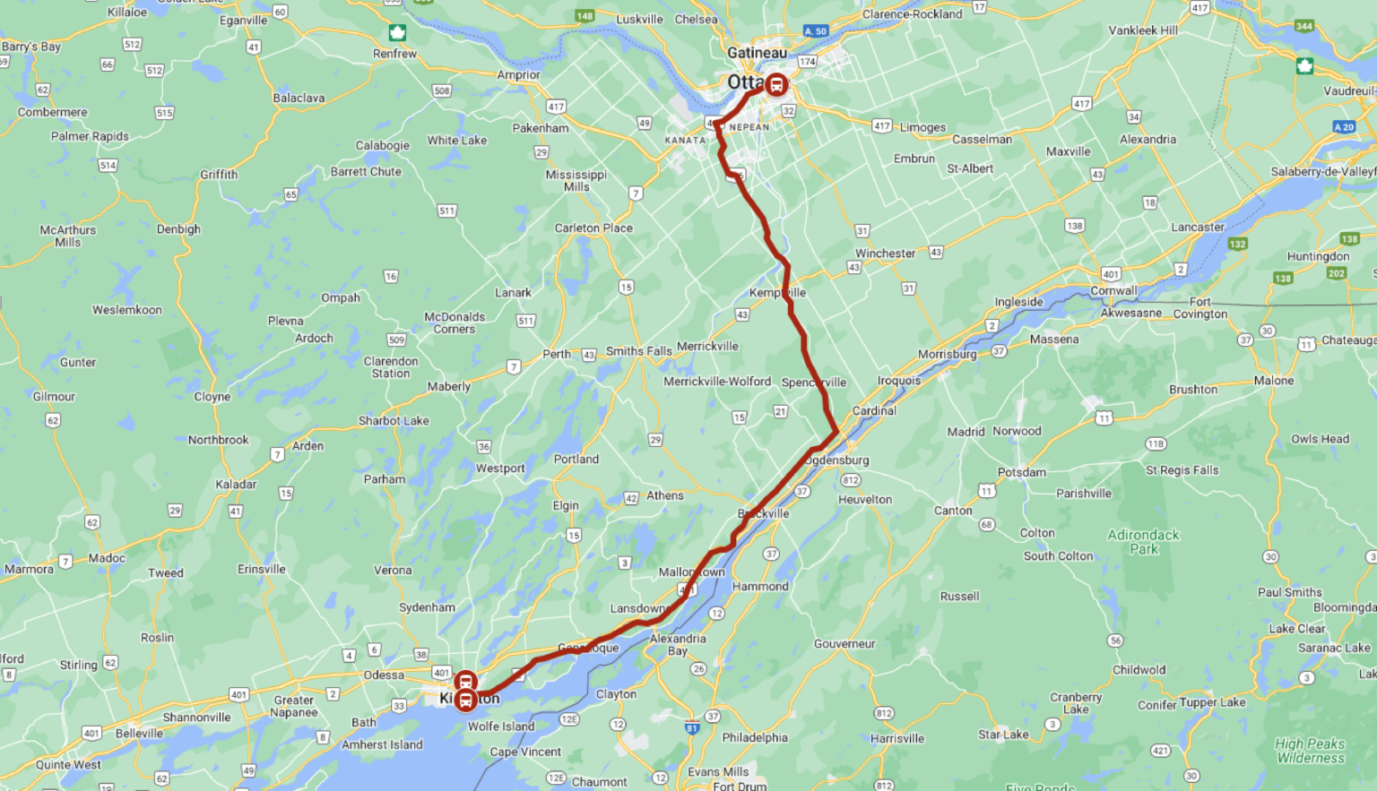 Kingston to Ottawa - Red Arrow